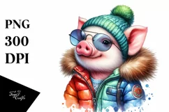Adorable Baby Pig Posing PNG Product Image 3