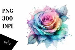 Vibrant Rose -like Watercolor PNG Product Image 3