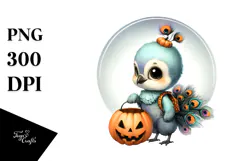 Cute Baby Peacock for Halloween PNG Product Image 1