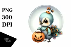 Cute Baby Peacock for Halloween PNG Product Image 1