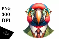 Vibrant Parrot in Retro es | Watercolor Clipart Product Image 3