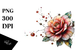 Camellia with Metalic Insertions PNG Product Image 1