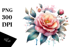 Camellia with Metalic Insertions PNG Product Image 1