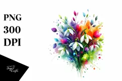 Colorful Baby Hummingbird Abstract Bouquet | Sublimation | Product Image 3