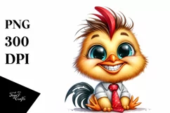 Funny Baby Rooster Sitting Tie Clipart Product Image 1