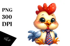 Funny Baby Rooster in Tie | Clipart Product Image 1