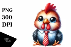 Funny Baby Rooster Sitting Tie Clipart Product Image 1