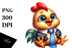 Funny Baby Rooster in Tie | Clipart Product Image 1