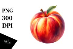 Watercolor Nectarine | Sublimation Clipart Product Image 1
