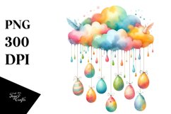 Cloud with Easter Eggs PNG Product Image 1