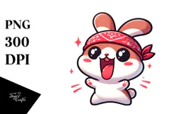 Excited Cartoon Bunny PNG Product Image 1