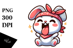 Excited Cartoon Bunny PNG Product Image 1