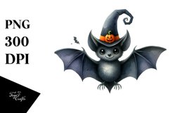 Funny Halloween Bat | Watercolor Clipart Product Image 3