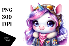 Baby Unicorn in Aviator Suit, SEO PNG Product Image 1
