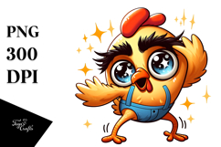 Goofy Chick with Eyebrows, Digital PNG Product Image 1