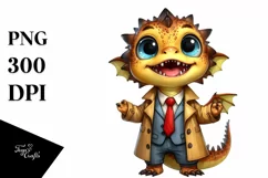 Watercolor Dragon Big Eyes Tie | Clipart Product Image 3