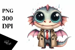 Watercolor Dragon Big Eyes Tie | Clipart Product Image 1