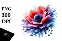 Shiny Anemone Watercolor Splash | Sublimation Clipart Product Image 3