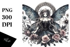 Watercolor Washed Gothic Fairy | Sublimation Clipart Product Image 1
