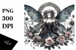 Watercolor Washed Gothic Fairy | Sublimation Clipart Product Image 3