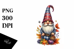Autumn Gnome Watercolor PNG Product Image 1
