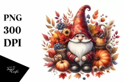 Autumn Gnome Watercolor PNG Product Image 1
