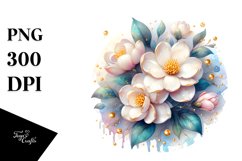 Shiny Gardenia with Golden Insertions | Sublimation | Product Image 1