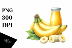 Watercolor Banana Juice | Sublimation Clipart Product Image 1