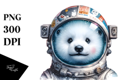 Cool Polar Bear in Space PNG Product Image 1