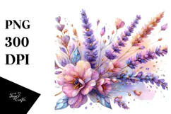 Vibrant Lavender -like Watercolor PNG Product Image 1