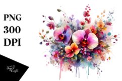 Colorful Abstract Vibrant Bouquet | Sublimation | Clipart Product Image 1