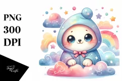 Colorful Baby Stars Clouds | Sublimation | Clipart Product Image 1