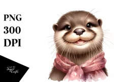 Funny Otter with Diva Look | Humor Clipart Product Image 1