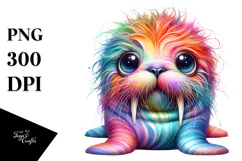 Colorful Baby Walrus Clipart Product Image 1