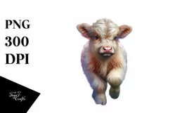Highland Cow with Abstract Background, PNG Product Image 1