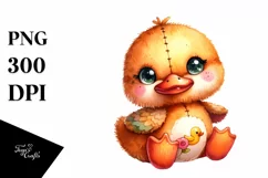 Vibrant Brownish Baby Plush Duck | Sublimation Clipart Product Image 1