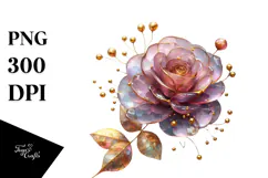 Rose with Small Golden Insertions, Transparent PNG Product Image 1
