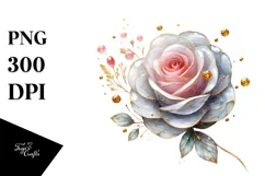 Rose with Small Golden Insertions, Transparent PNG Product Image 1