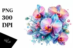 Vibrant Orchid -like Watercolor PNG Product Image 3
