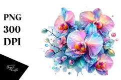 Vibrant Orchid -like Watercolor PNG Product Image 1