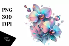 Vibrant Orchid -like Watercolor PNG Product Image 1