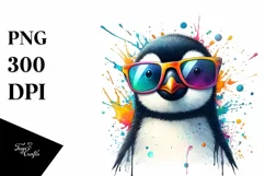 Colorful Quirky Penguin Art Clipart Product Image 3