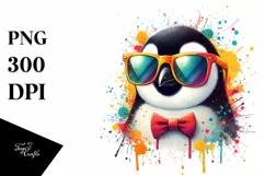 Colorful Quirky Penguin Art Clipart Product Image 3