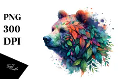Vibrant Watercolor Bear, 20 oz Tumbler Product Image 1