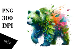 Vibrant Watercolor Bear, 20 oz Tumbler Product Image 1