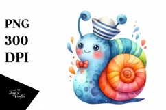 Colorful Snail Sailor Suit | Sublimation | Clipart Product Image 3