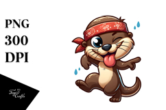 Silly Otter Dancing on Hind Legs PNG Product Image 1