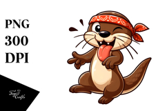 Silly Otter Dancing on Hind Legs PNG Product Image 1