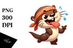 Silly Otter Dancing on Hind Legs PNG Product Image 1