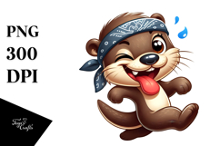Silly Otter Dancing on Hind Legs PNG Product Image 1